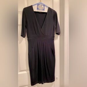 BCBG Max Azria Pleated Short Sleeve Dress